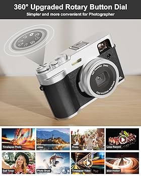 Amazon | 写真用5Kデジタルカメラ、48MPオートフォーカスVlog