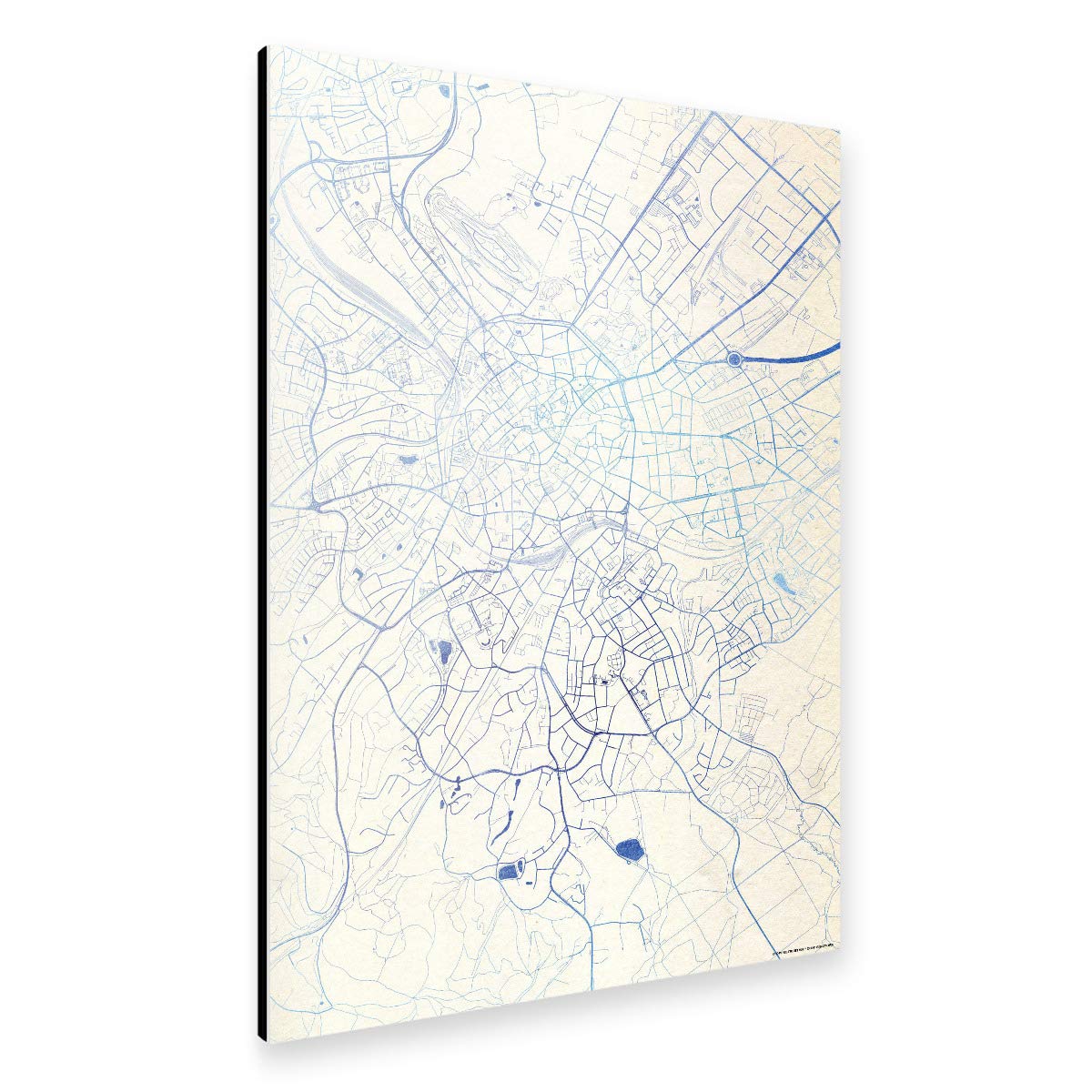 artboxONE Alu-Print 60x40 cm Aachen Deutschland Blue Infusion Map I von Künstler Makadi Atatu