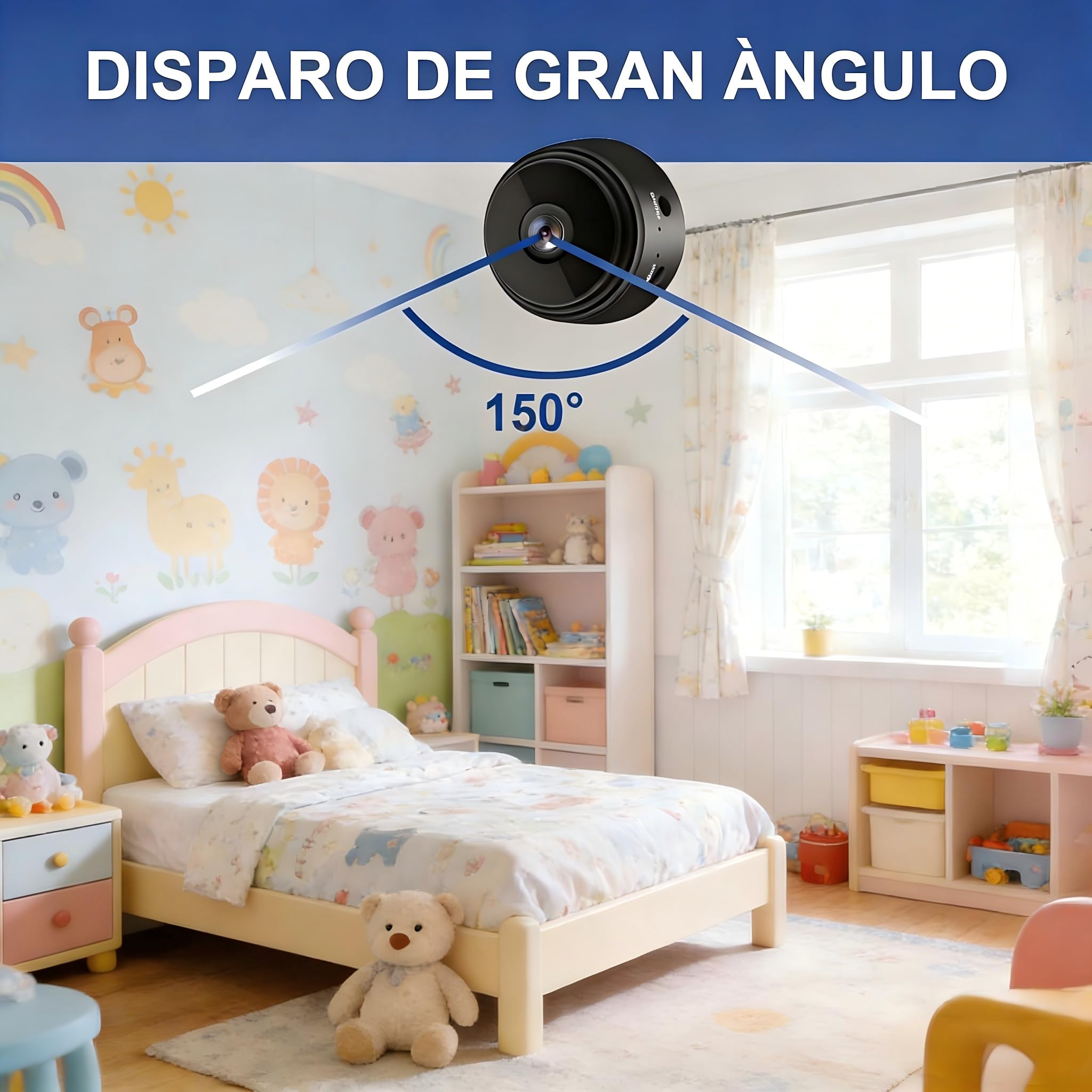 2026 Mejorada Cámara Oculta para Uso Doméstico, Mini Cámara de Seguridad WiFi, HD 1080P con Visión Nocturna Interior/Exterior para Bebés, Mascotas, Compatible con Teléfonos Inteligentes (2 pieza) - 2