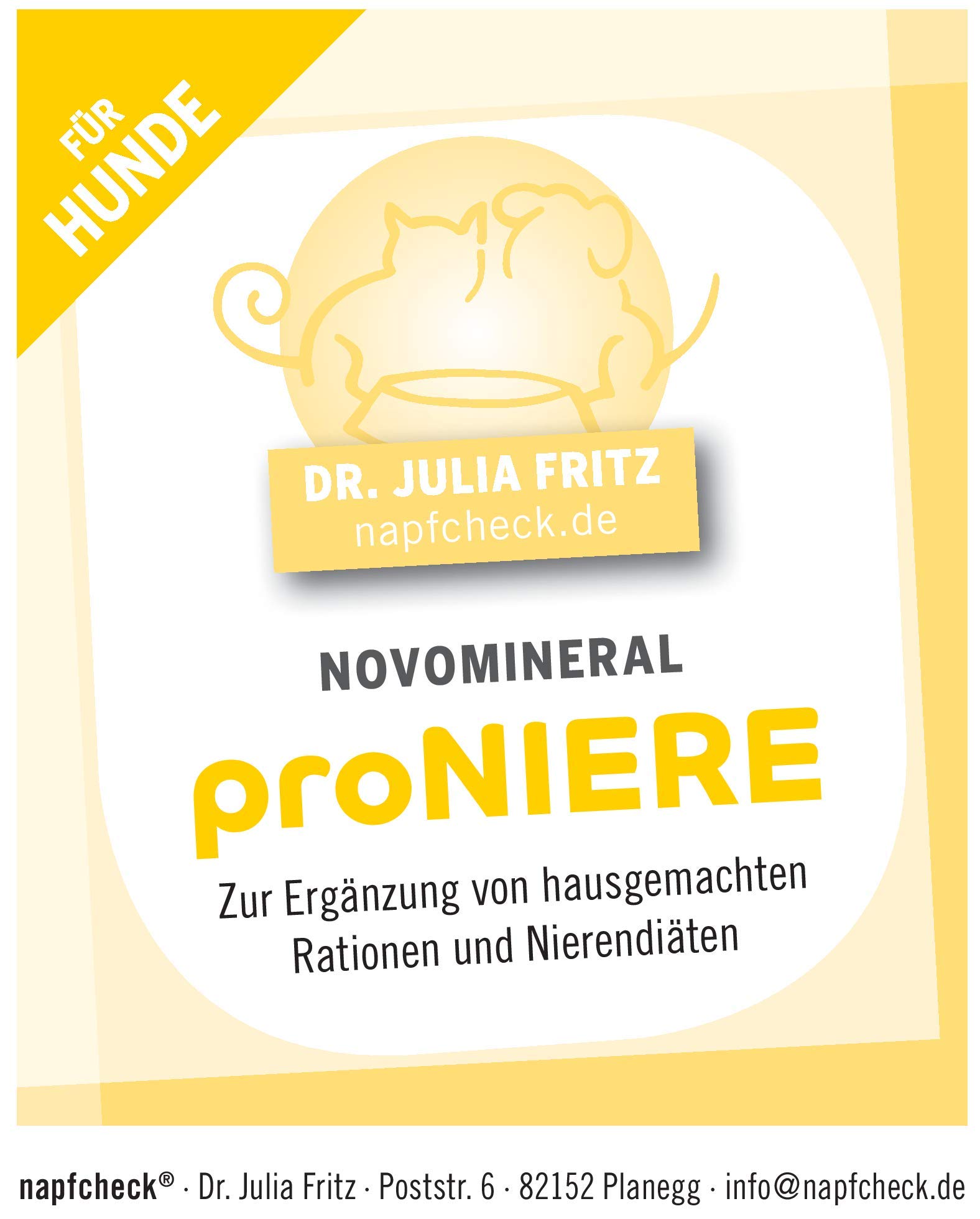 napfcheck Novomineral proNIERE – Mineralstoffe, Vitamine und Aminosäuren für nierenkranke Hunde und hausgemachte Rationen - 500 g