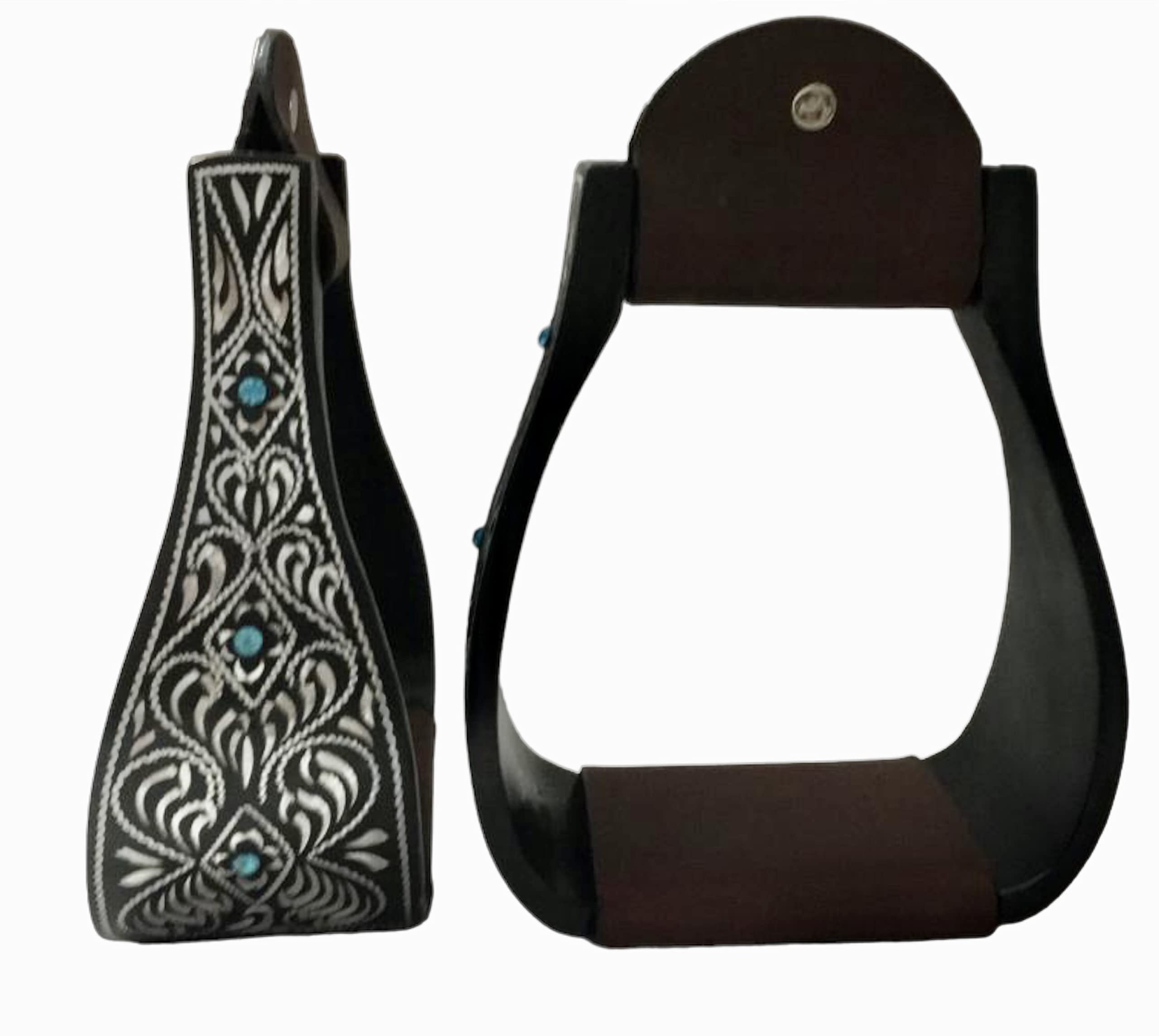 Majestic Ally Staffe in alluminio nero con incisione Western Horse - Adulti