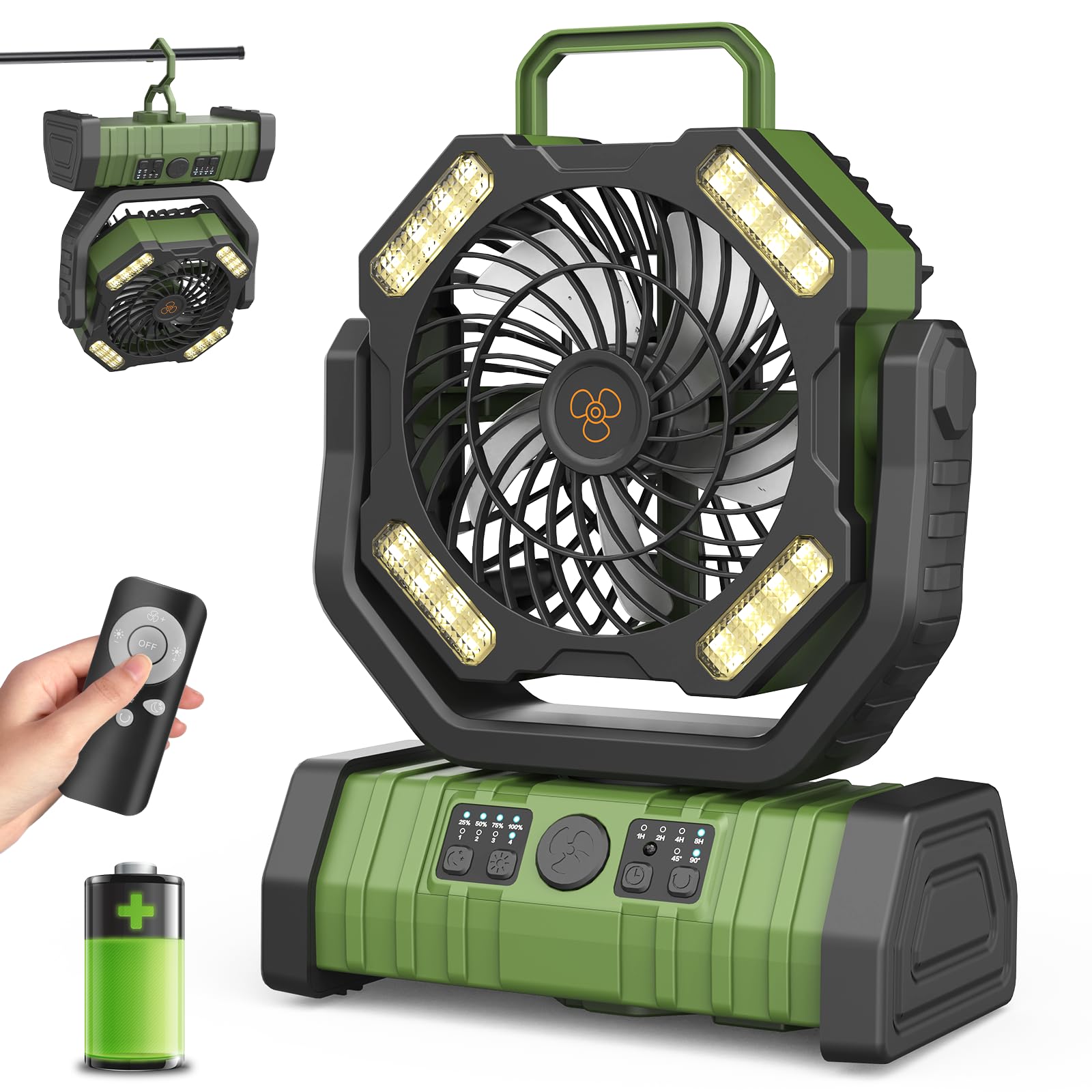 Amazon | ATOPSUN キャンプ 扇風機 充電式 【35000mAh大容量＆最大100