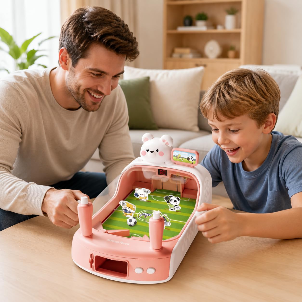 Qianly Mini Tisch Tischfussball Spielzeug für und Erwachsene – Interaktiver Tischfußballautomat für Zuhause