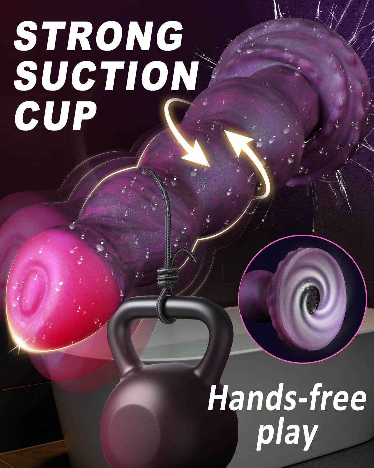 Vibrating Butt Plug Anal Beads Dildo, 360° Rotating Anal Vibrator Buttplug