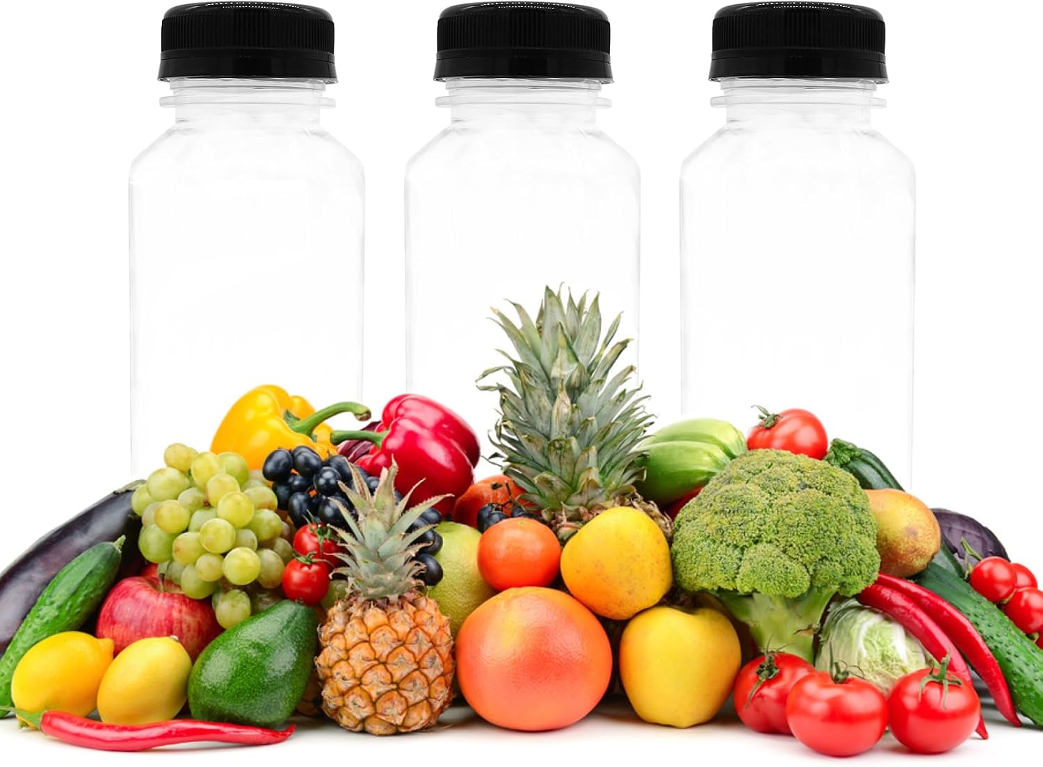 10 PCS 8 oz Plastic Juice Bottles with Lids image 5