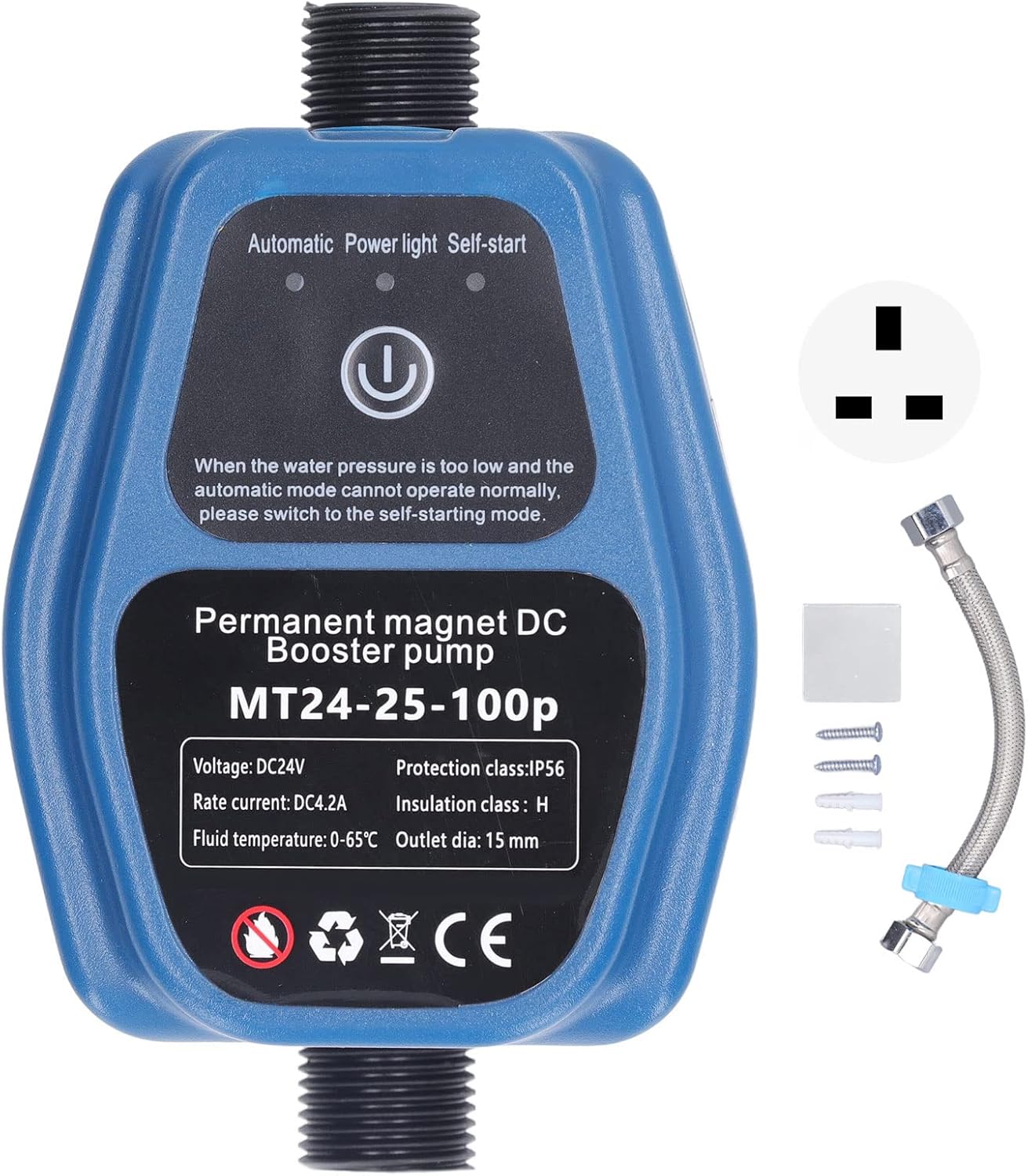 Fafeicy Water Pressure Booster Pump 100W 24V 25L IP56 Intelligent