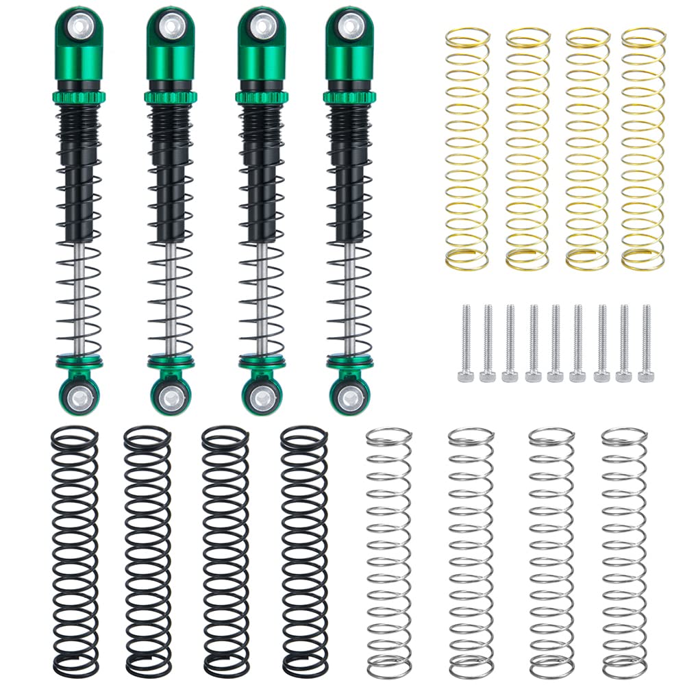ZuoLan 1/24 RC Car Shocks 48mm Adjustable Absorber Damper for 1/24 Axial SCX24 AXI90081 Deadbolt AXI00001/AXI00006 RC Crawler Car Upgrades (Green)