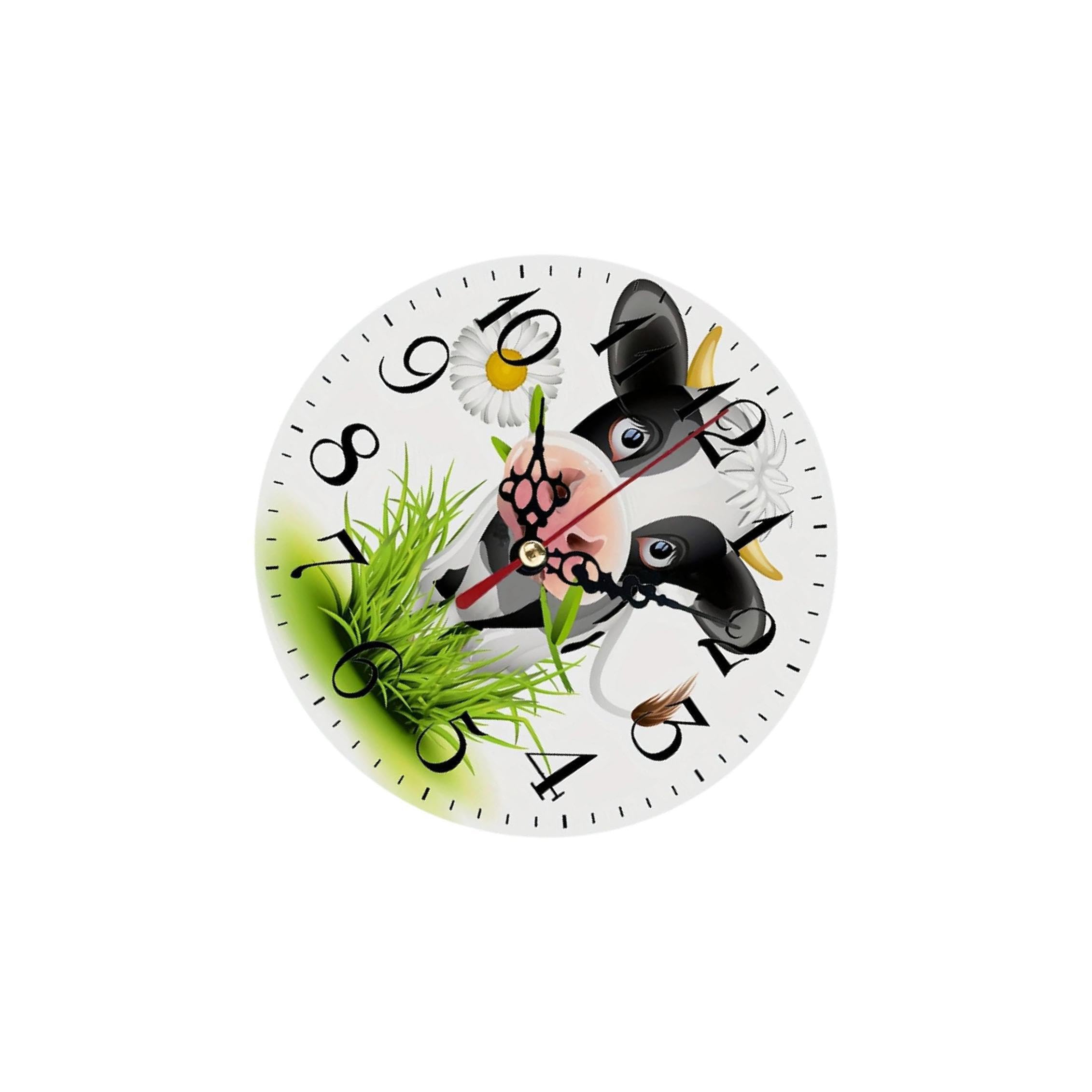 TWISAXC Wood Wall Hanging Clock – for Creative Rural Farm Animal Pattern lent Movement Sturdy And Lightweight And Easy To Clean, 25cm 10 inch