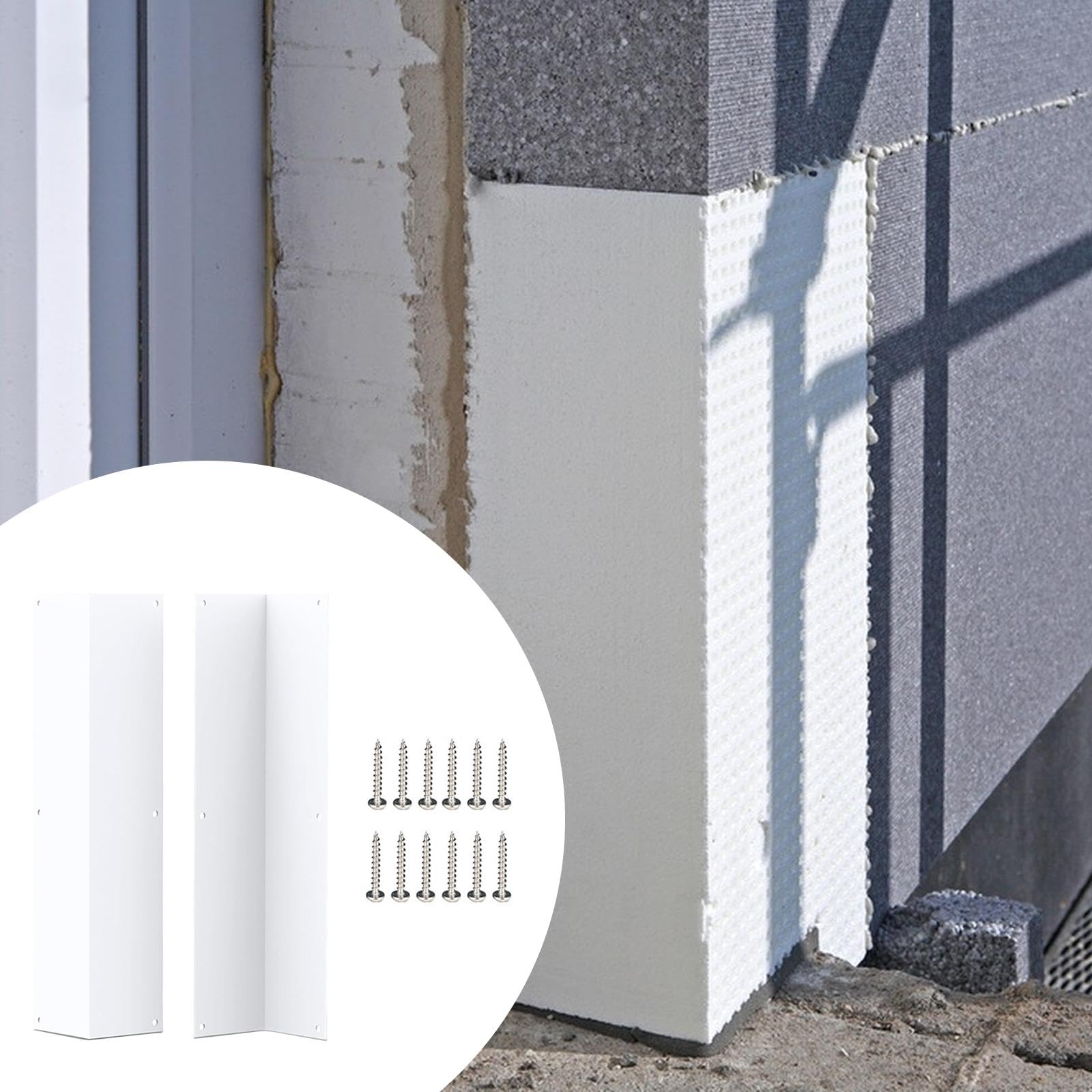 2 Piezas Protectores de Esquinas de Pared Metálicos con Bordes Fuertes Defensa Contra Golpes Y Decoración Adecuados para Casas Negocios Exterior, Blanco