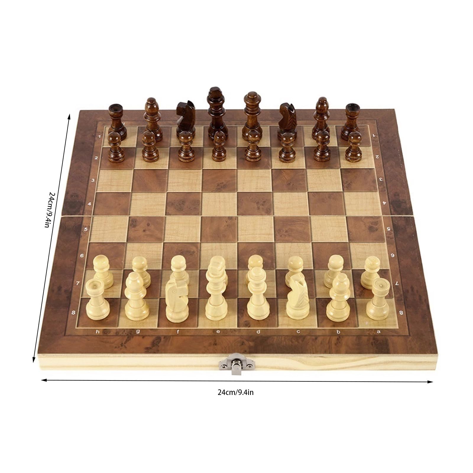 Set di Scacchi Classico 3 in 1 e Gioco Internazionale da Competizione Standard per Decorazioni Regalo, Decorazioni per la Scuola (Marrone S)