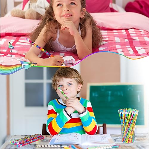 Miniatura 6 de Teling 120 Pcs Kindergarten Pencils Fun Pencils for Kids Kindergarten Teachers Toddler Pencils for Beginners Classrooms Reward Birthday Party Kids