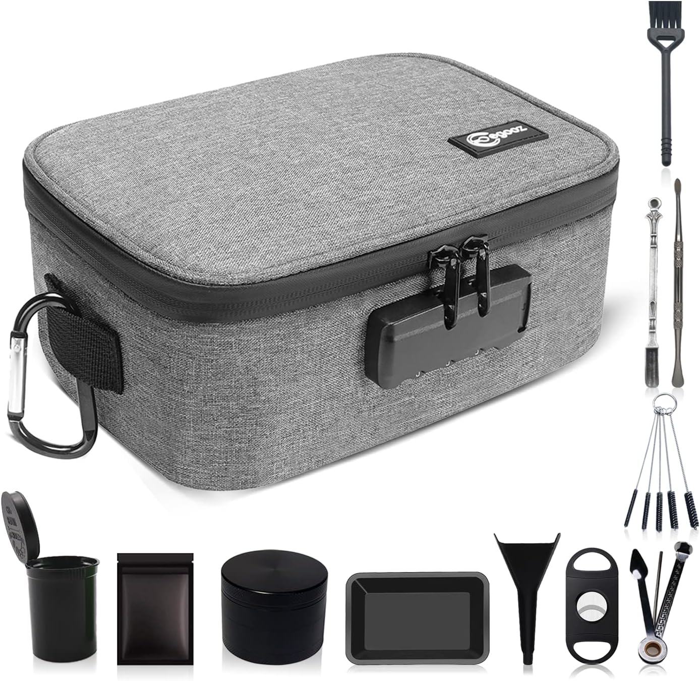 Egooz Large Smell Proof Stash Bags with 11 items