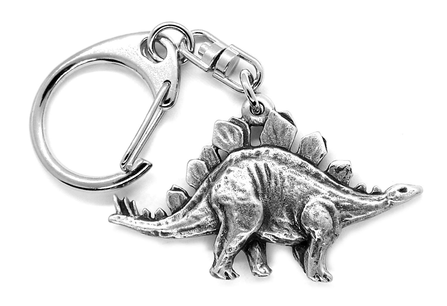 Stegasaurus Dinosaur Push Gate Keyring with a Burlap Pouch