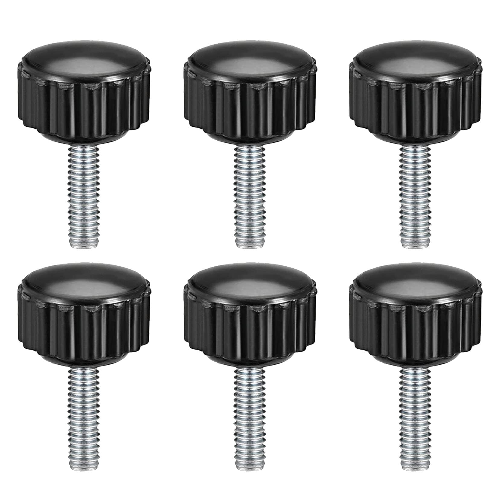TOP-VIGOR 6Pcs M4 x 15mm Male Thread Knurled Clamping Knobs Grip