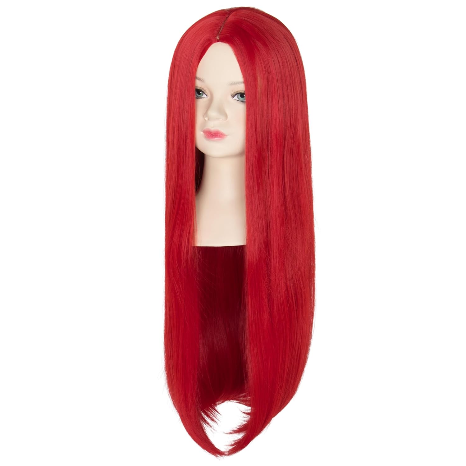 Miss U Hair Long Straight Red Cosplay Costume Wig Middle Part Halloween Wigs - Image 3