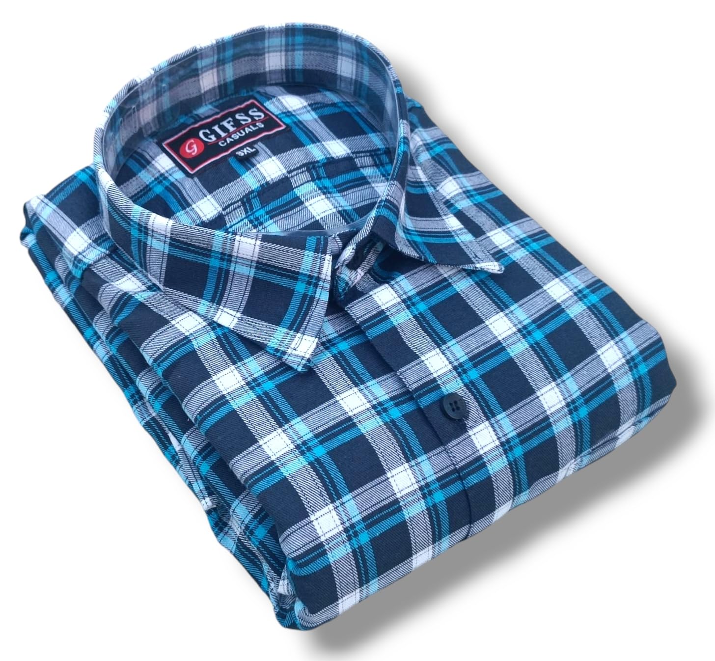 gifss casuals Plus Size Full and Half Sleeves Cotton Checks Shirt for Men-picture-32