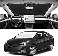 Vista 32 de Parasol de parabrisas de ajuste personalizado para Nissan Titan 2017-2024, bloquea los rayos UV y el calor, parasol de ventana delantera, fácil