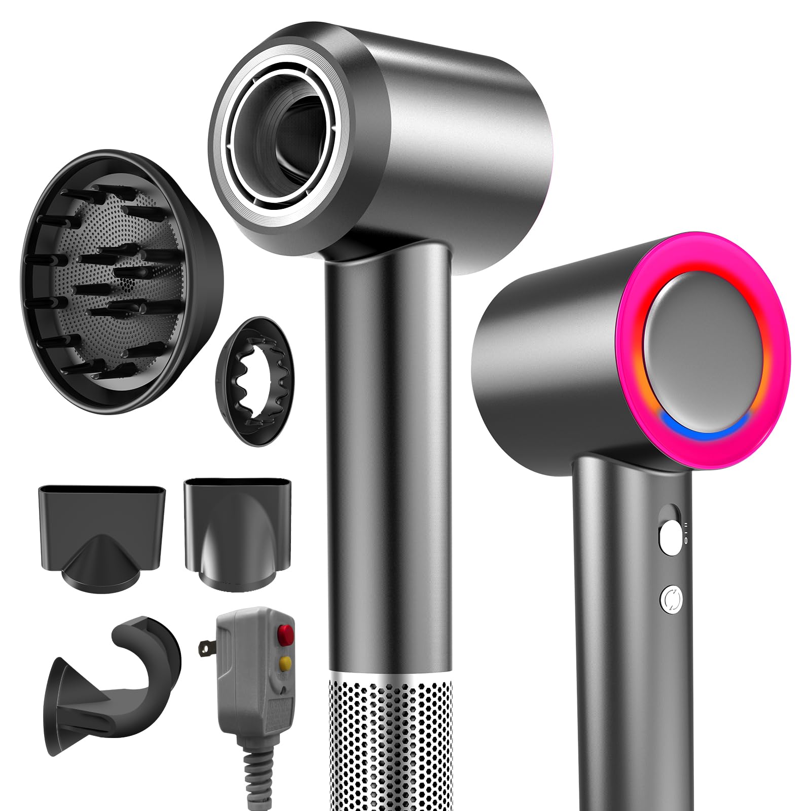 Hair Dryer 1800W Fast Drying Blow Dryer with 160 000 RPM High-Speed Brushless Motor Low Noise Hairdryer with