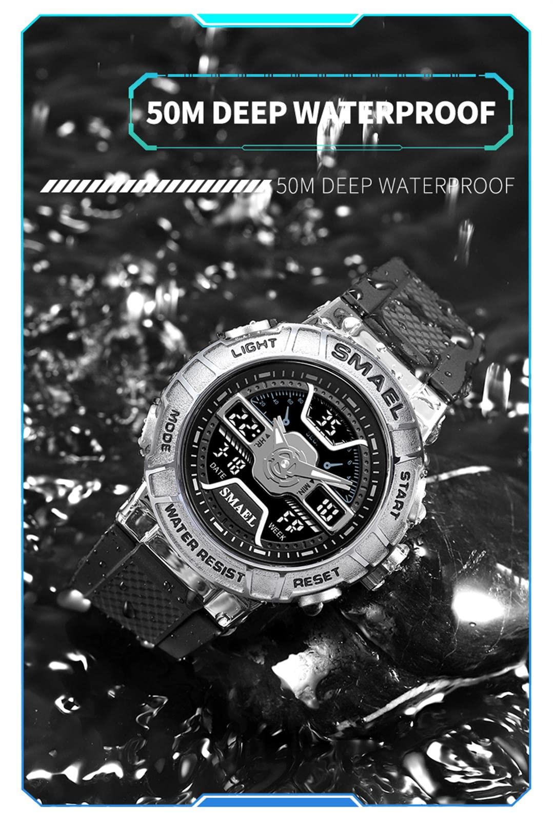 Montre De Sport pour Homme Numériques Montres Imperméable Digital Militaire Montres avec Alarme Mode Grand Cadran Montres
