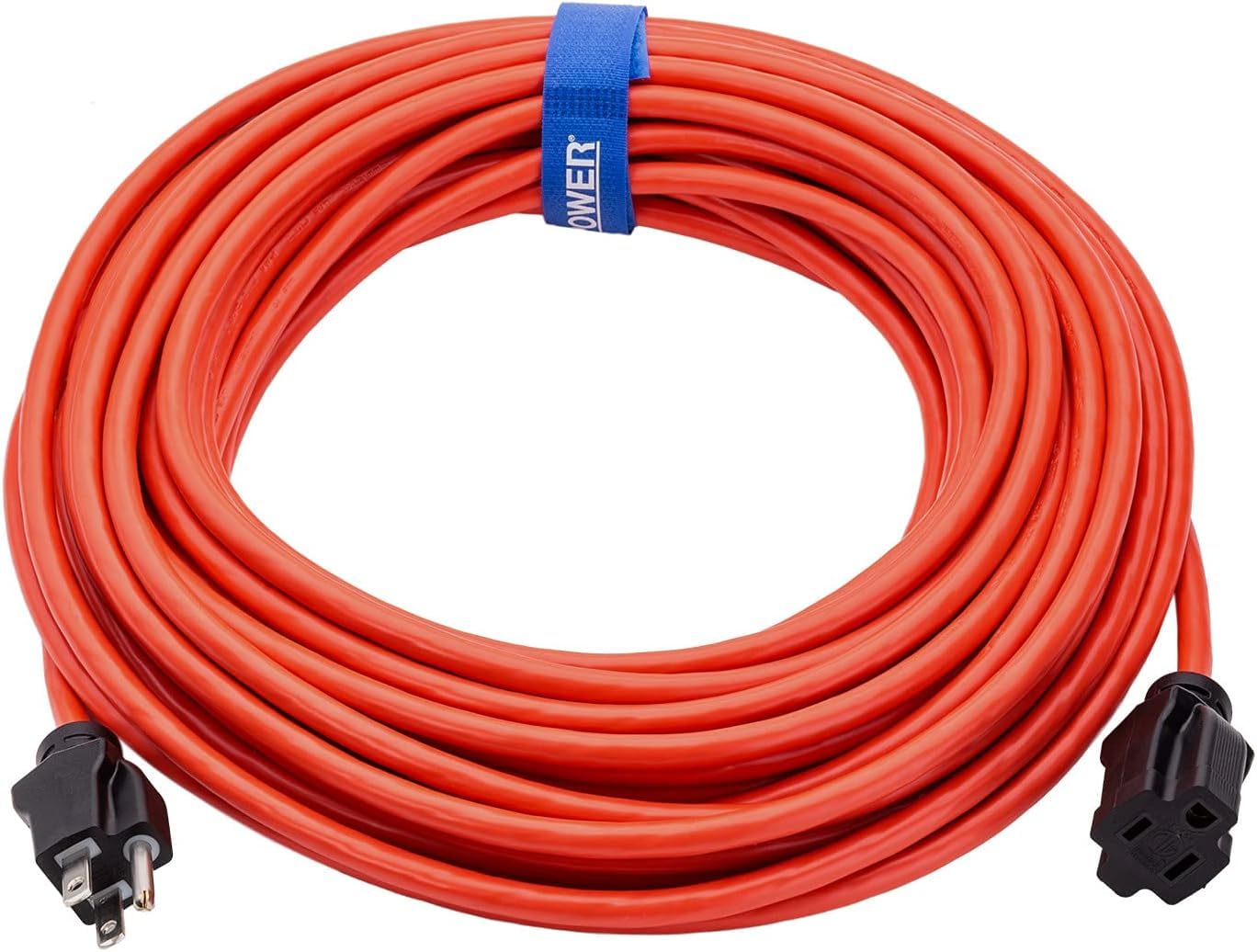 Clear Power 16 Gauge 3Prong Cords (16/3-3PRONG Grounded Plug, Orange, 50 ft)