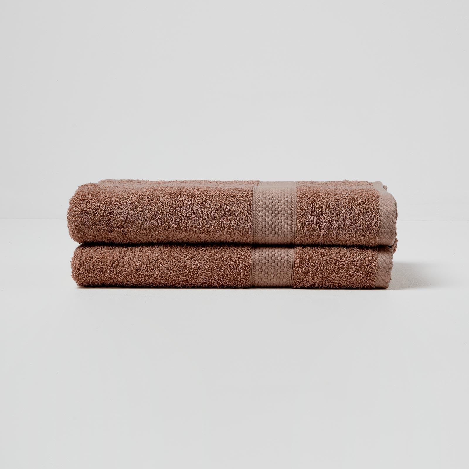 HOMESCAPES Chocolate Brown Turkish Cotton Set of 2 Bath Towels Super Soft Thick & Absorbent 500 GSM Towel Heavy Weight for everyday Luxury