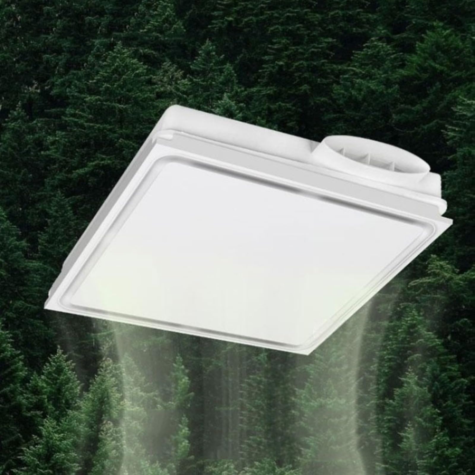 Badezimmer-Abluftventilator, integrierter Deckenventilator, 30 x 30 cm, Aluminium-Tastenbrett, Gipskartonplatte, starker Abluftventilator für Küche und Bad