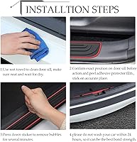 Vista 6 de Protector de Parachoques Trasero de Automóvil, Accesorio Universal de Goma Resistente a Rayones con Protectores de Entrada de Puerta del Maletero