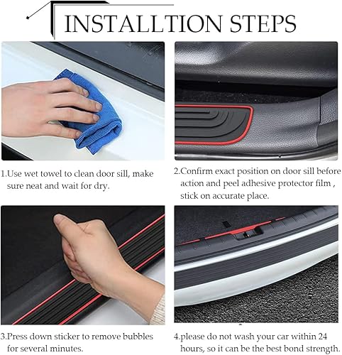 Miniatura 6 de Protector de Parachoques Trasero de Automóvil, Accesorio Universal de Goma Resistente a Rayones con Protectores de Entrada de Puerta del Maletero,