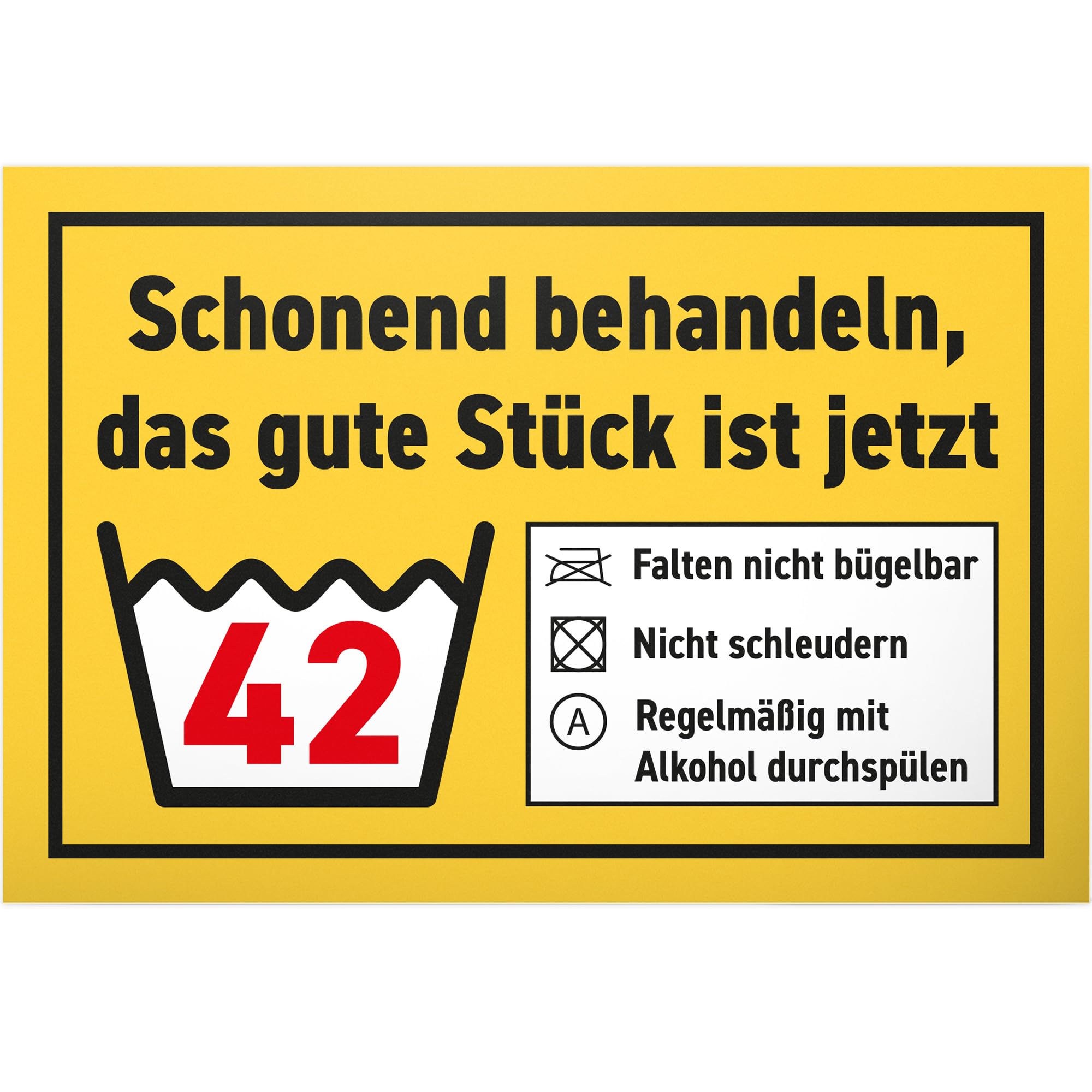 DankeDir! Schonend behandeln gute Stück - Schild 30 x 20 cm - Geschenkidee Partydeko Geburtstagsdeko Geburtstagskarte - Männer & Frauen Geburtstagsgeschenk 42er 42 Jahre Geschenk 42. Geburtstag
