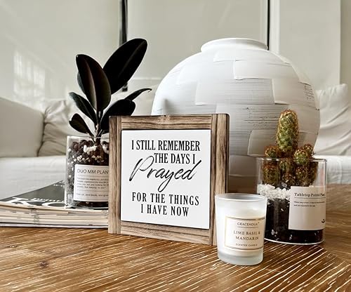 Miniatura 5 de Letrero cristiano, caja de madera para decoración de escritorio, letreros artísticos de mesa, placa decorativa de madera para decoración del hogar,