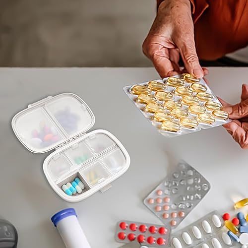 Miniatura 7 de NUTJAM Pastilleros de medicamentos, estuche portátil semanal impermeable para viaje, organizador de vitaminas de 7 días, botella de medicina diaria
