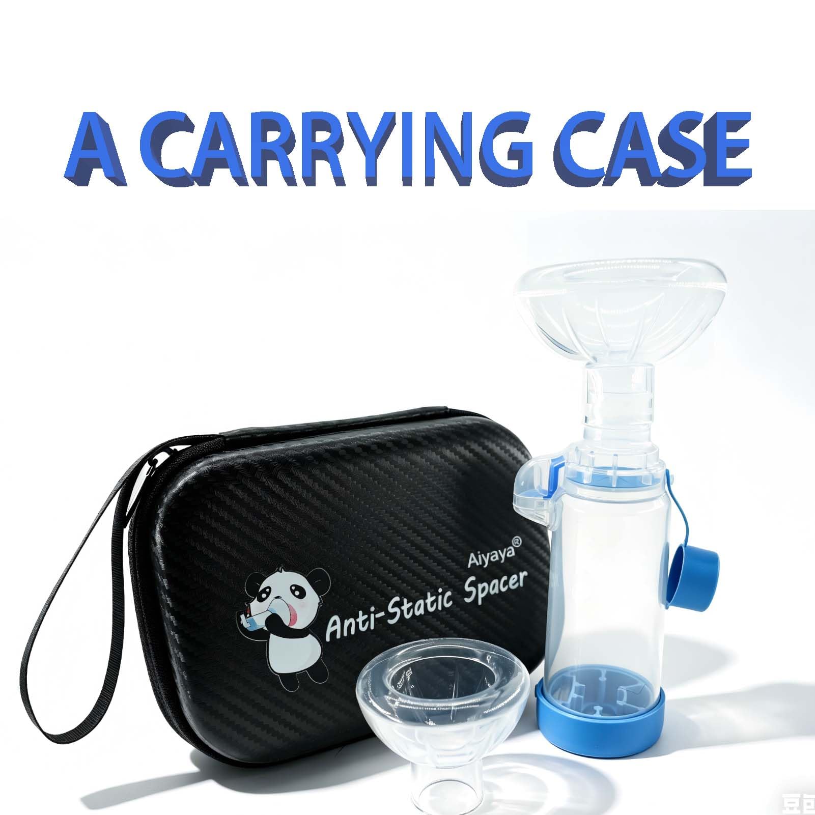 Cámara de aerosol para mascotas/espaciador de inhalador para perros y gatos, incluye dos tamaños de máscara y una funda de transporte, compatible con cualquier MDI