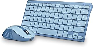 NGS Fantasy Kit Blue – Combo Keyboard and Mouse Spanish Language QWERTY Rechargeable Wireless Silent, Multi-mode (2.4 GHz/…