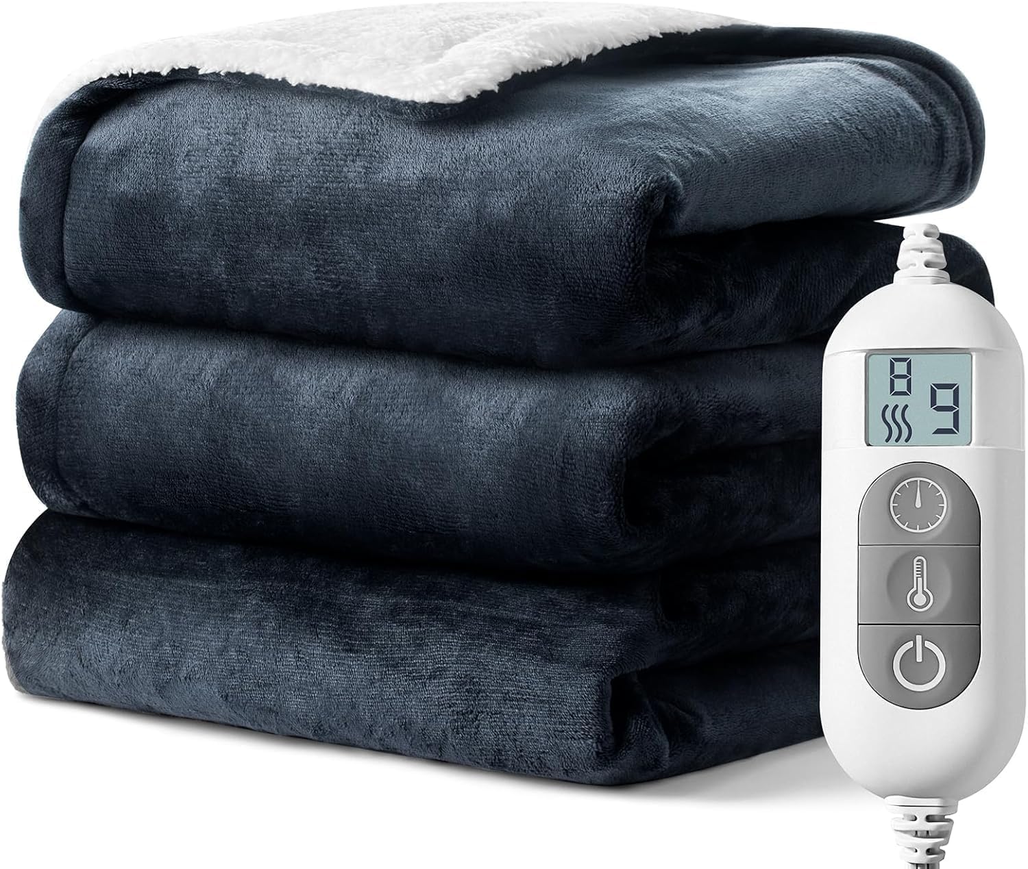 Heated Blanket,Soft Flannel Heated Throw Blanket,Fast Heating Electric Throw Blanket with 8 Heating Levels,9 Hours Auto Shut Off,Overheating Protection, Machine Washable Prefer for Home