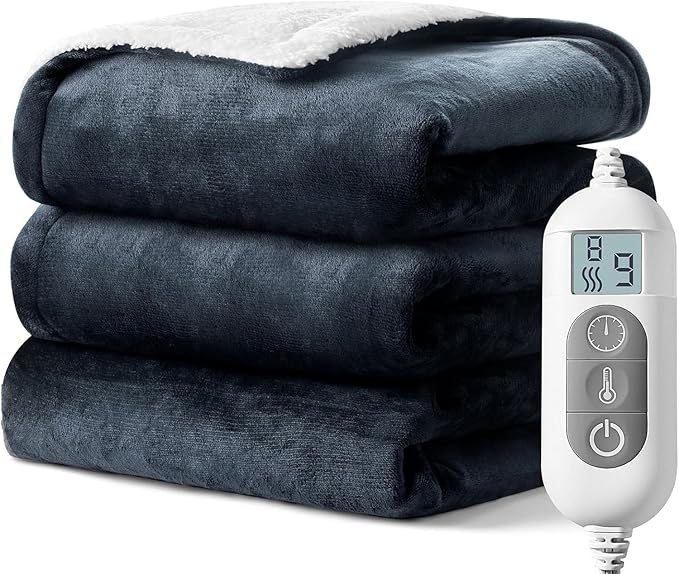 Heated Blanket,Soft Flannel Heated Throw Blanket,Fast Heating Electric Throw Blanket with 8 Heating Levels,9 Hours Auto Shut Off,Home Sleep Electric Blanket Throw, A Thoughtful Gift for Elders