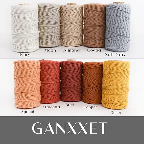 Miniatura 6 de GANXXET Cordón de algodón para macramé color rojo baya de 0.079 in, 3 capas recicladas, 3 hebras x 480 pies, para macramé y manualidades, para