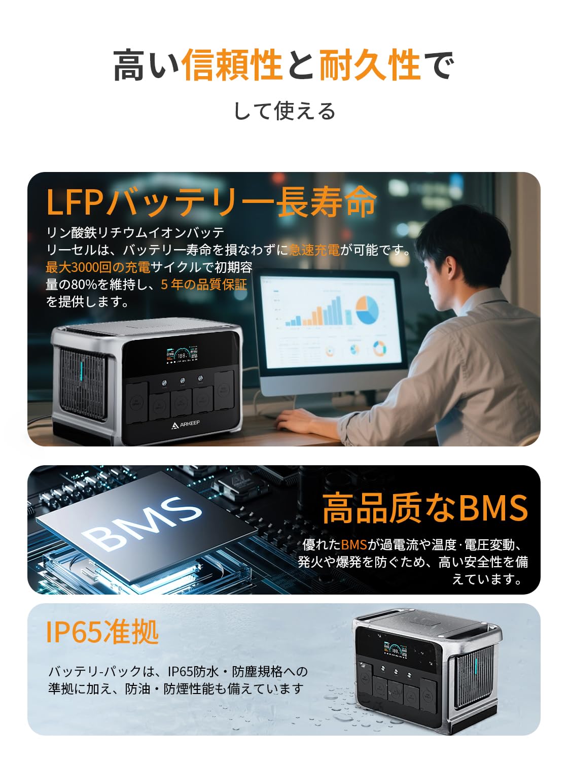 ❤️1品限り❤️ARKEEP 1152Wh ポータブル電源 100W ソーラーパネル