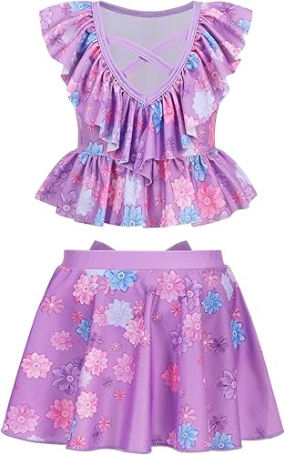 Miniatura 2 de AmzApparel Encanto Mirabel - Traje de baño para niñas Isabella conjunto de bikini de 2 piezas