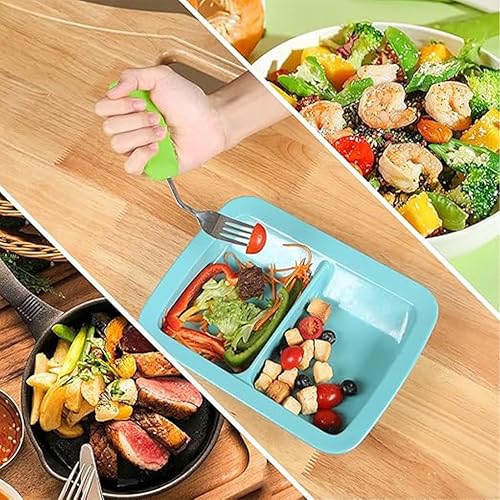 Miniatura 6 de Utensilios adaptativos para temblores de manos, utensilios con peso con mango antideslizante para un fácil agarre para uso de personas mayores (mano