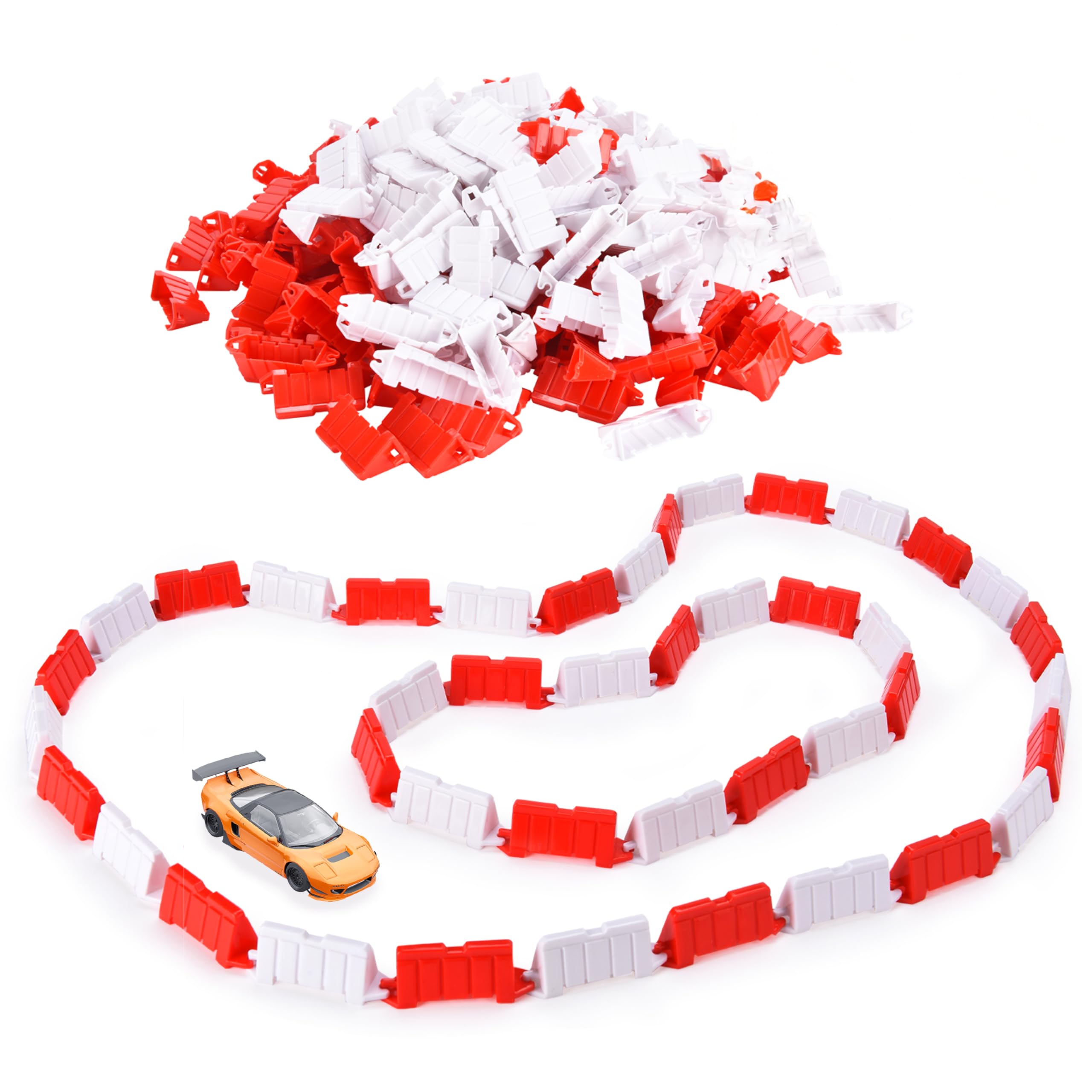 Top Race RC Car Field Fence Set – 240-Piece Drift Racing Track Accessories Kit with Barriers & Road Blocks – Compatible with RC Drift Cars, Mini 4WD, & Toy Car Tracks – for Kids & Adults