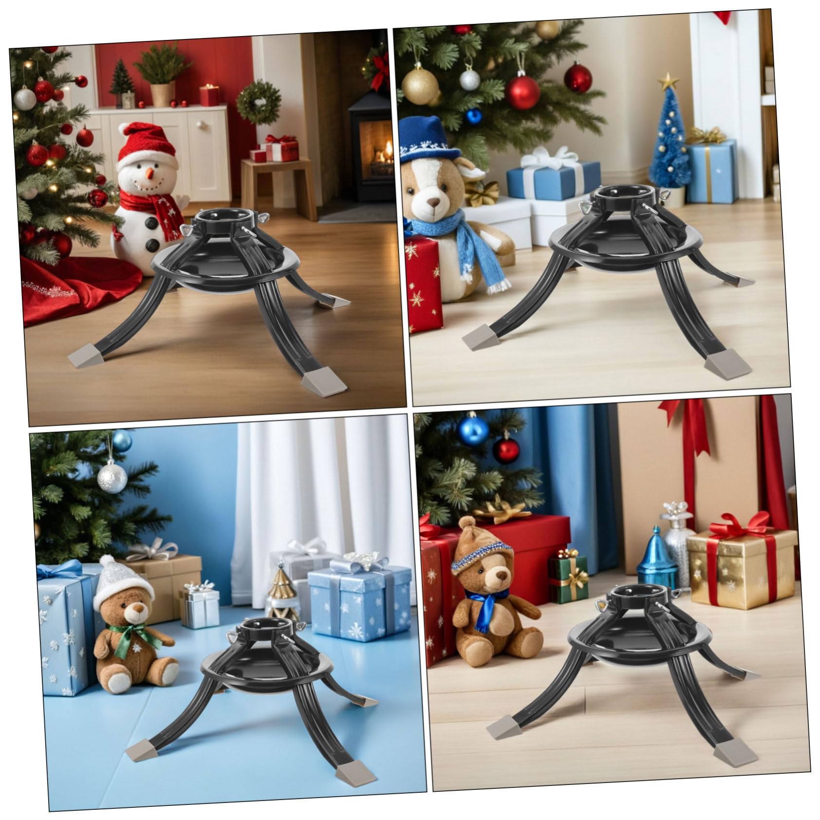Base de Soporte para Árbol de Navidad de Hierro Forjado Soporte Redondo Ajustable Accesorio para Árbol Real para Exhibiciones Navideñas