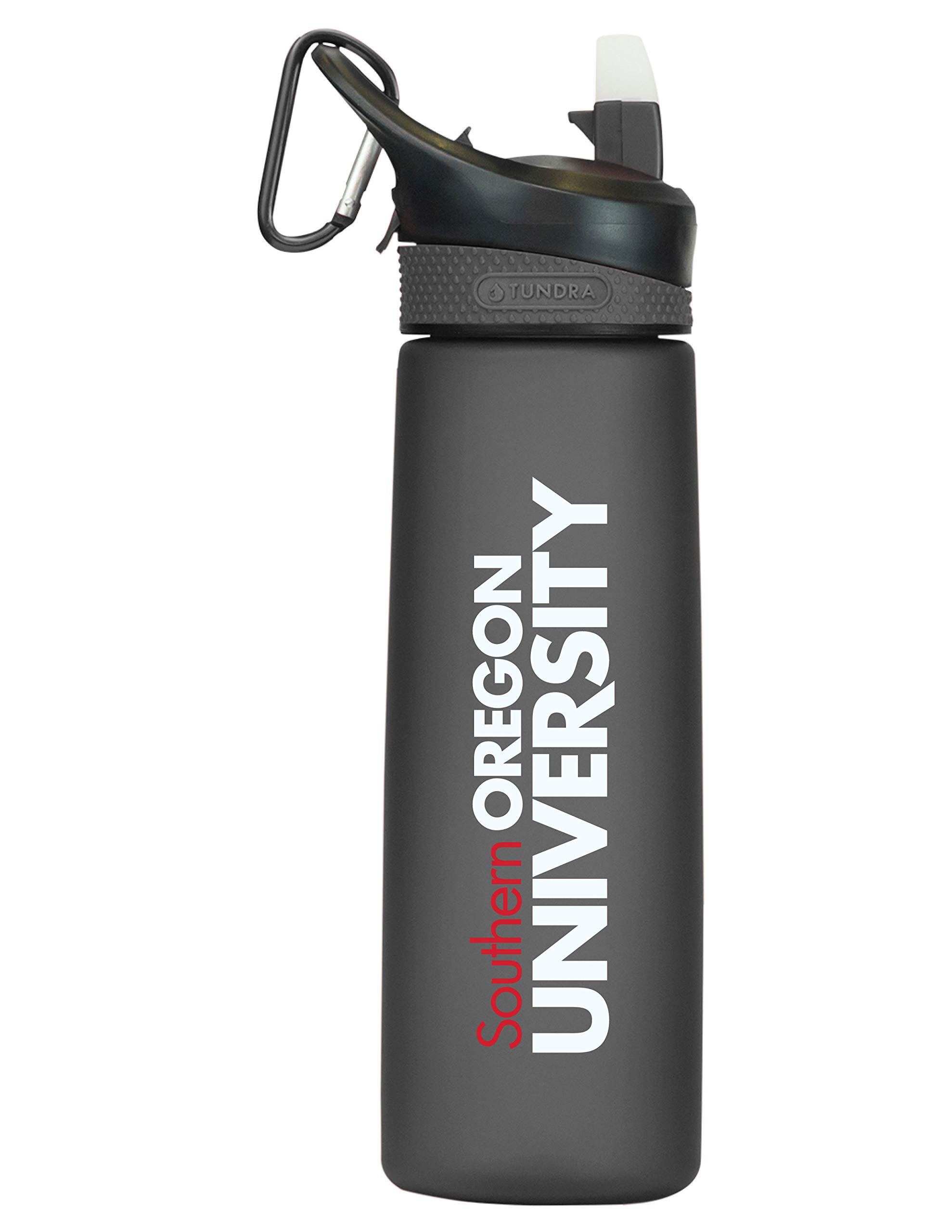 Southern Oregon University Tritan Plastic Frosted Sport Bottle, Design-1 - Black