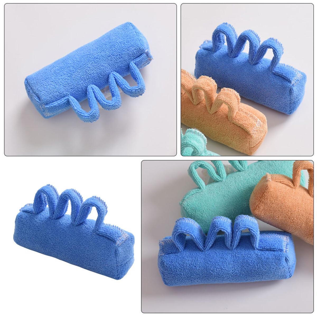 CALLARON Separador de Dedos Fácil de Limpiar Azul de Tejido Reutilizable Ergonómico para Rehabilitación de Mano en Mayores y Pacientes Encamados
