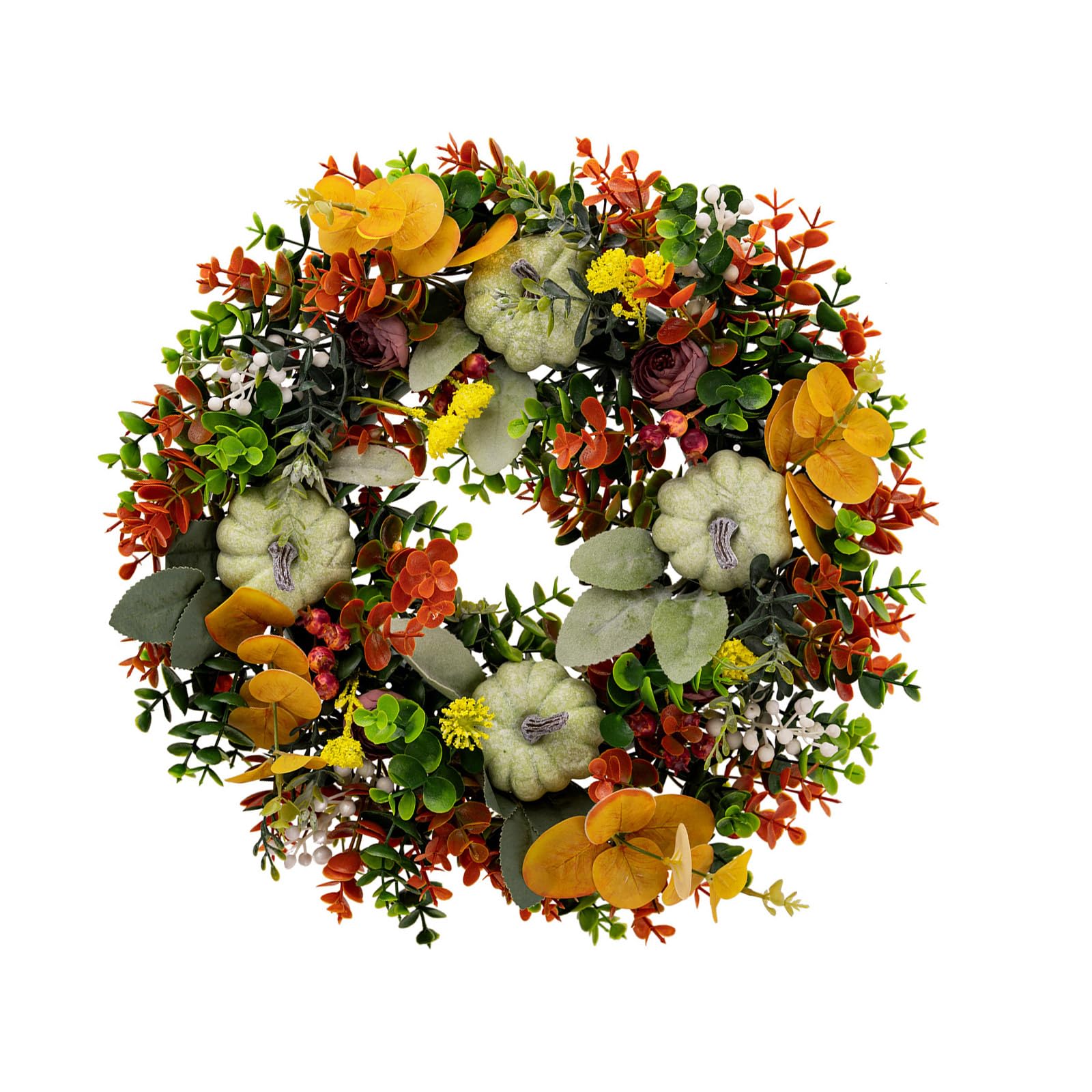 Couronne de fleurs festive : porte lumineuse et décoration de la maison de Thanksgiving