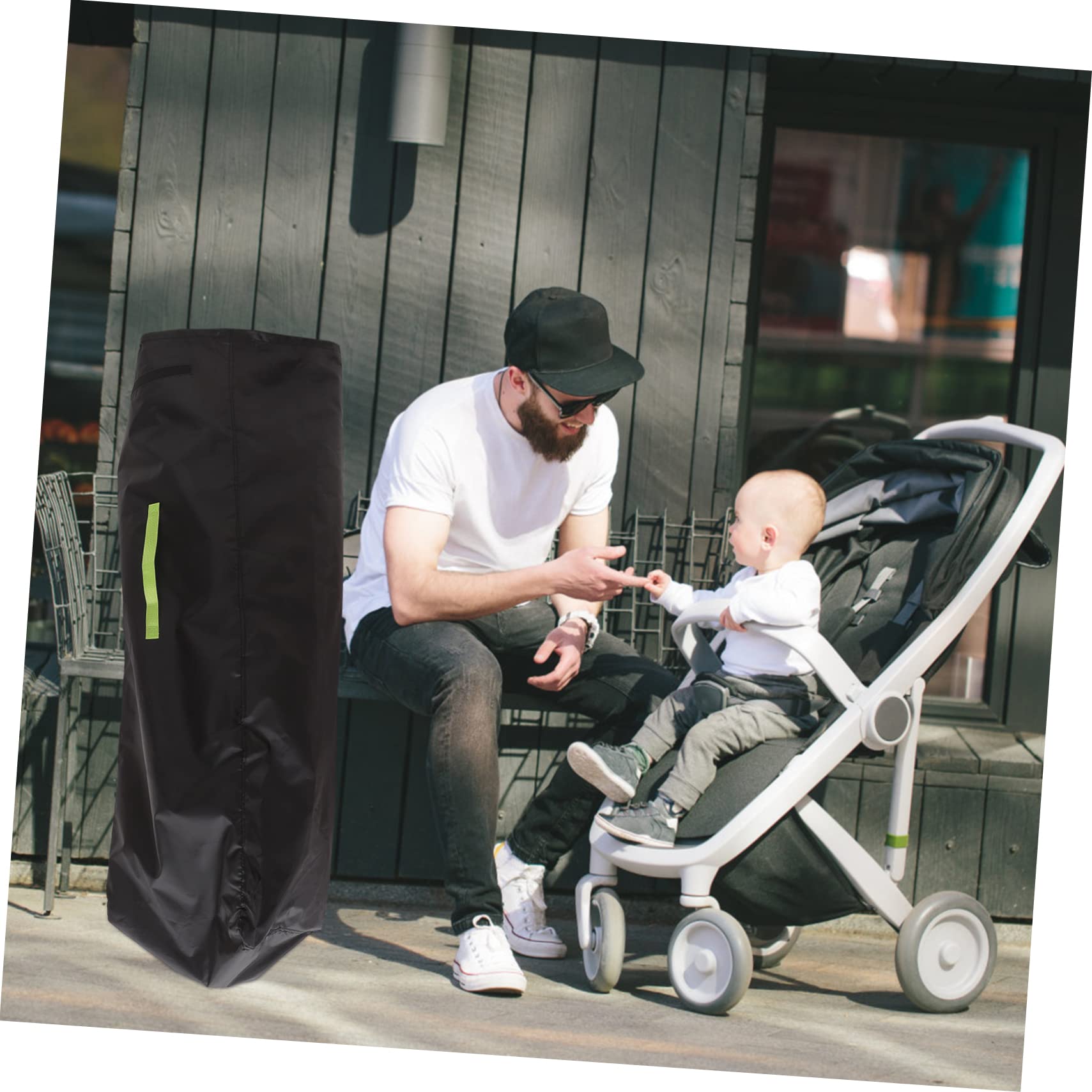 KOMBIUDA Borsa da Viaggio per Passeggino, Borsa Porta Passeggino Oxford Nero, Resistente All'acqua, Tracolla Singola, per Viaggio e Uso Quotidiano