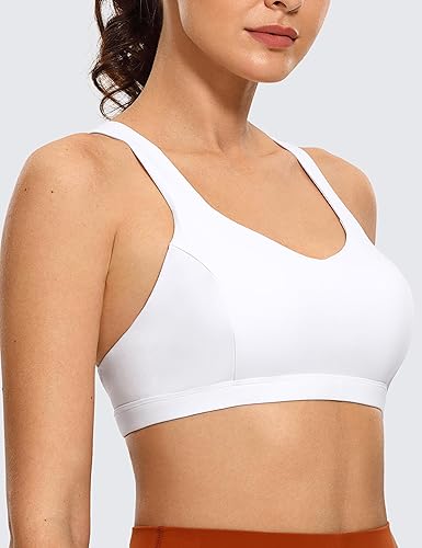 Miniatura 2 de CRZ YOGA Sujetadores deportivos con cuello en V y tirantes delgados para mujer, brasier de yoga con relleno y espalda cruzada