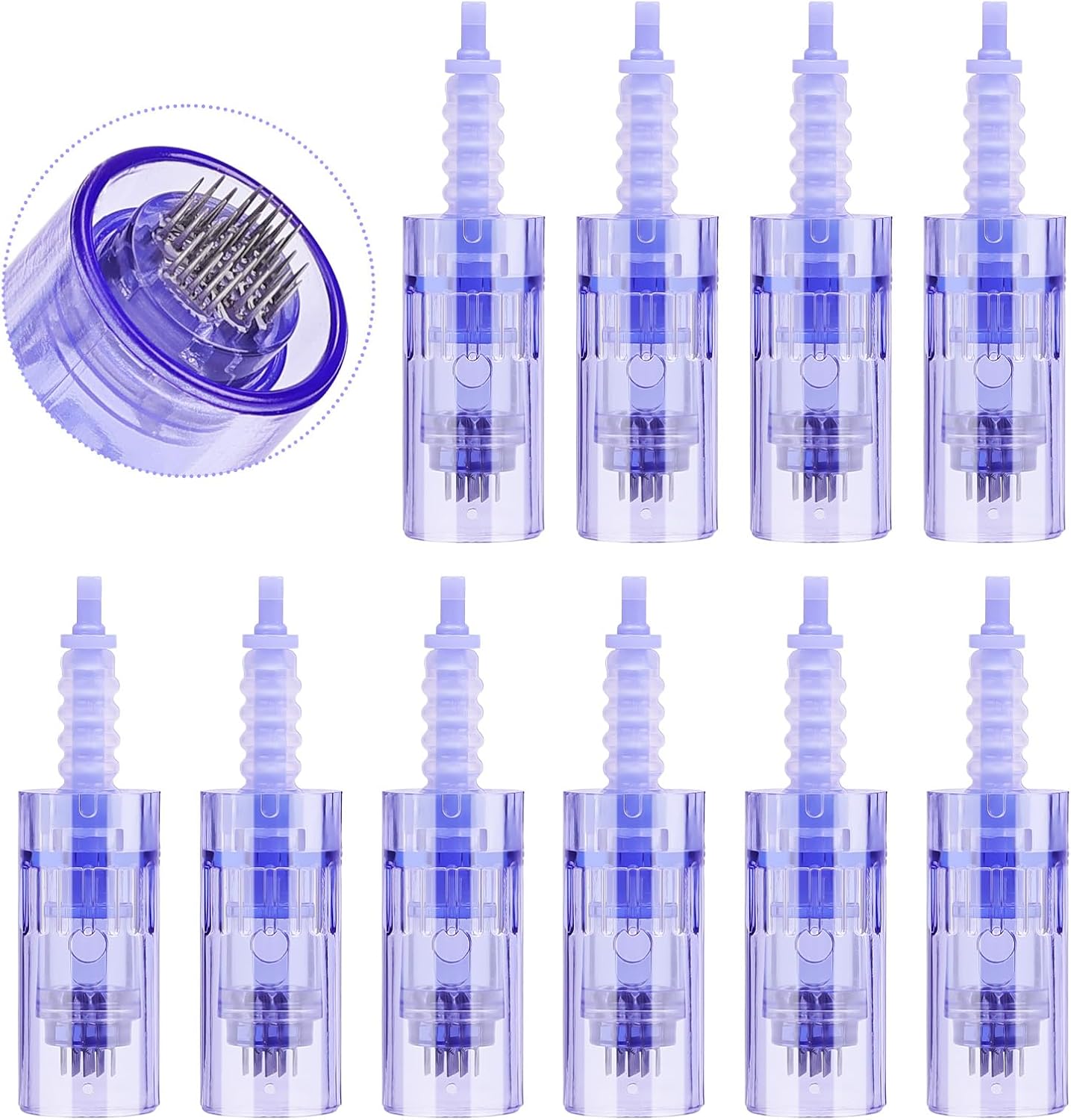 Yofuly Dermapen-naalden, 36 pinnen vervanging, dermapen, micronaald, naaldpatronen voor elektrische dermapen, 10 stuks dermapen-apparaat (bajonet)