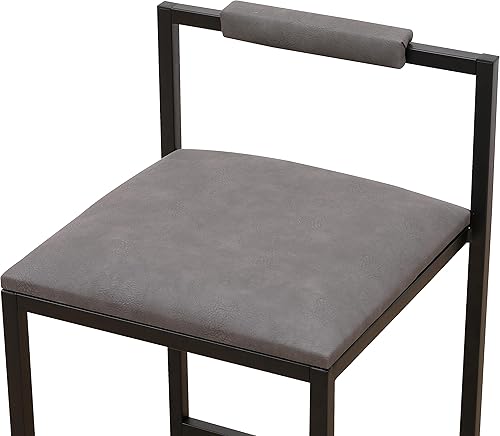 Miniatura 6 de Juego de 2 taburetes de bar de altura de mostrador, cuerda de papel tejida a mano y marco de metal, taburetes de isla de cocina de granja con