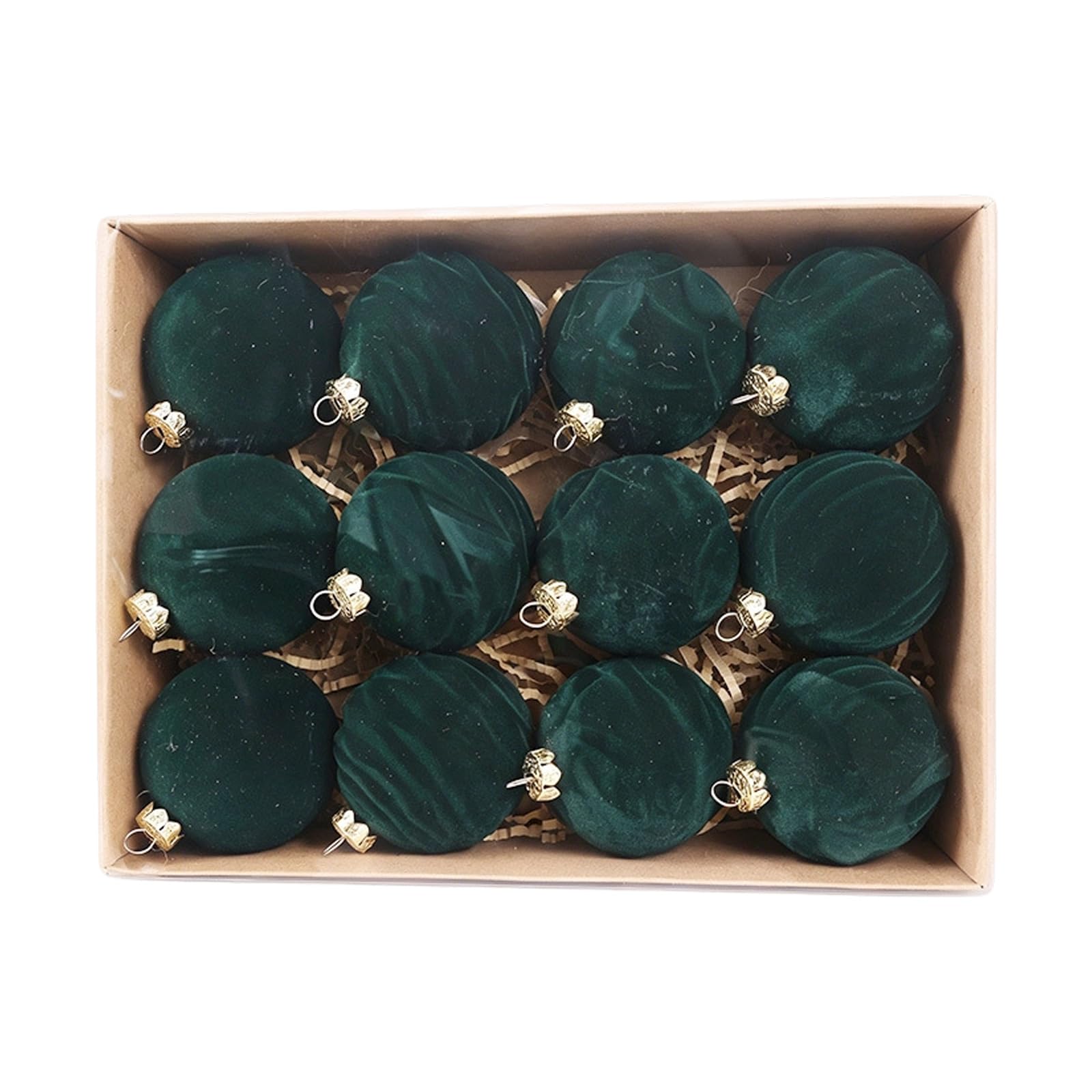 12pcs Colorful Sphere Ornament Flocking Baubles for Festival Tree Embellishment Hanging Christmas Tree Accessories Christmas Ornaments Colorful Flocking Baubles
