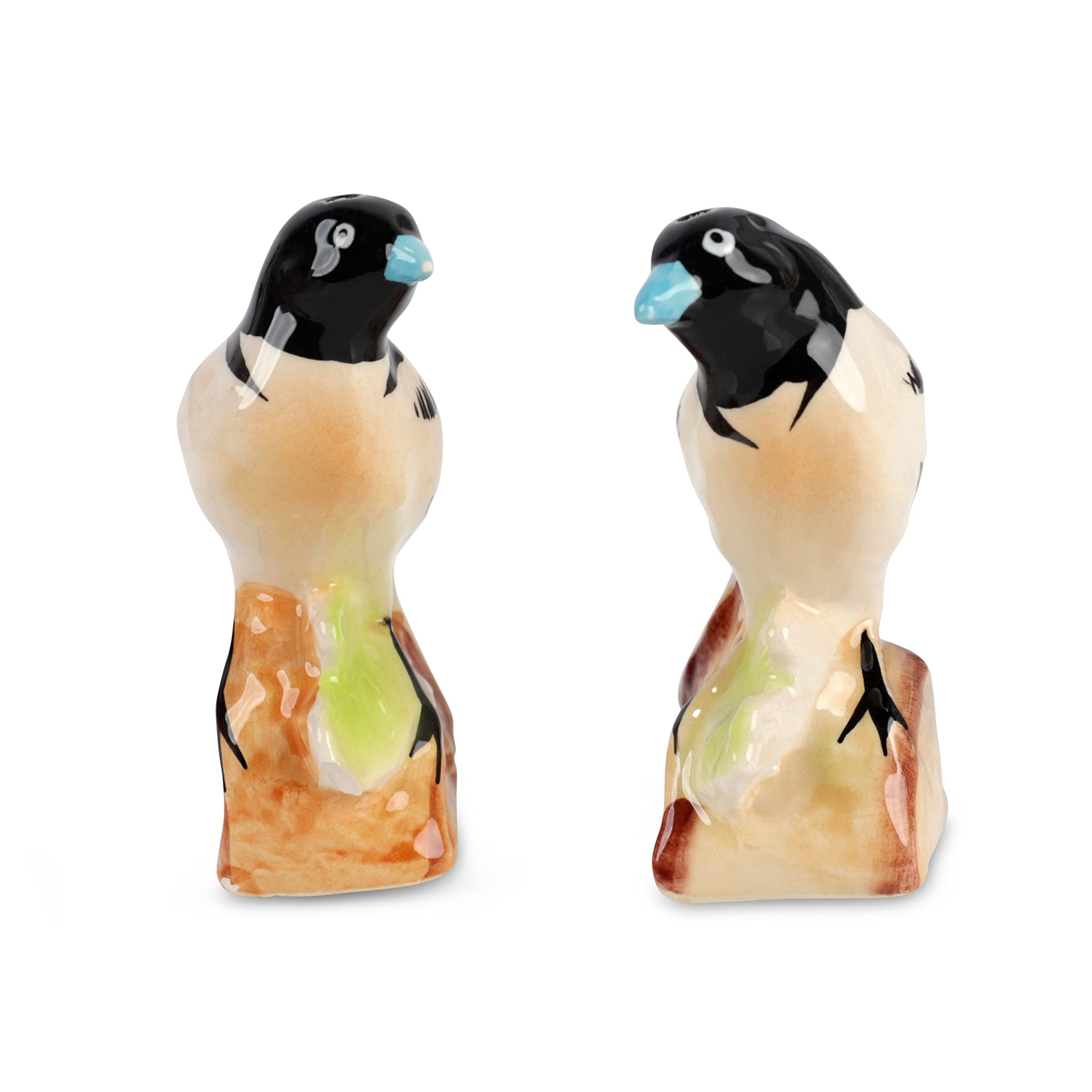 Salière et poivrière oiseau rétro en céramique artisanale fine